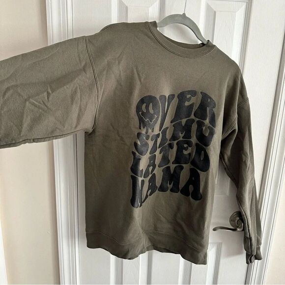 Overstimulated Mama Graphic Crewneck Sweatshirt Size Medium - Picture 2 of 6